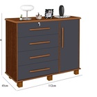 Cômoda Lisboa Canela/chumbo – Carmolar Móveis