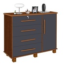 Cômoda Lisboa Canela/chumbo – Carmolar Móveis