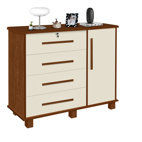 Cômoda Lisboa Canela/off White – Carmolar Móveis