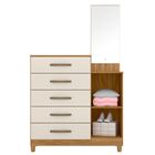 Cômoda Lisboa Com Espelho 1 Porta Freijó Off White Moval