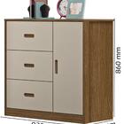 Cômoda Livia 3 Gavetas 1 Porta Off White/carvalho Móveis Canaã