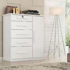 Cômoda Livia Com Chave 5 Gavetas E Sapateira Branco