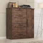 Cômoda Livia Com Chave 5 Gavetas E Sapateira Chocolate