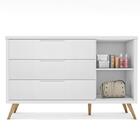 Comoda Liz 3 Gavetas Branco Nature