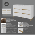 Cômoda Logan 6 Gavetas 100% Mdf Branco/olmo Italiano - Mambel