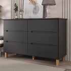 Cômoda Logan 6 Gavetas Preto - Mambel