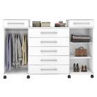Cômoda London Com Rodízios 2 Portas 7 Gavetas Branco Tana Dec