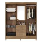 Cômoda London E Guarda Roupa Casal Capelinha Pérsia Amêndola