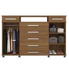 Cômoda London E Guarda Roupa Casal Capelinha Pérsia Amêndola