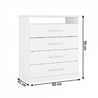 Cômoda Londres 4 Gavetas Branco - Europa Móveis(pnr Base)