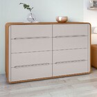 Cômoda Loop 8 Gavetas Amêndoa Clean/off White - Móveis Lopas