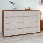 Cômoda Loop 8 Gavetas Frassino/off White - Móveis Lopas