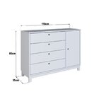 Cômoda Lucy De Madeira Maciça Branco