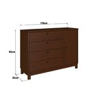 Cômoda Lucy De Madeira Maciça Walnut