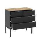 Cômoda Luz 4 Gv Preta E Natural