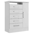 Cômoda Macaé 1 Porta 5 Gavetas Branco - Moville