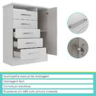 Cômoda Macaé 1 Porta 5 Gavetas Branco - Moville