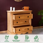 Cômoda Madeira 3 Gavetas Rústico Tequila