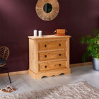 Cômoda Madeira 3 Gavetas Rústico Tequila