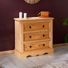Cômoda Madeira 3 Gavetas Rústico Tequila