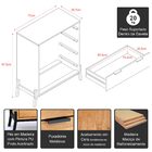 Comoda Madeira Macica 04 Gavetas Cera/preto Mobilistore