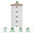 Cômoda Madeira Maciça 5 Gavetas Bolton - Branco Madeirado