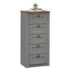 Cômoda Madeira Maciça 5 Gavetas Bolton - Cinza Sw Santiago