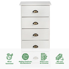 Cômoda Madeira Maciça 5 Gavetas Paris - Branco