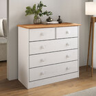 Cômoda Madeira Maciça 5 Gavetas Rondo - Branco Madeirado