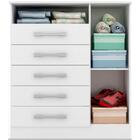 Cômoda Madri 1 Porta 5 Gavetas Em Mdf Acp Móveis Branco