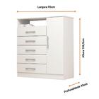 Cômoda Madri 1 Porta 5 Gavetas Em Mdf Acp Móveis Branco