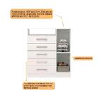 Cômoda Madri 1 Porta 5 Gavetas Em Mdf Acp Móveis Branco