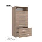 Cômoda Madri Com 6 Gavetas Amadeirado Marrom