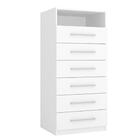 Cômoda Madri Multiuso Organização 6 Gavetas Premium Branco