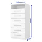 Cômoda Madri Multiuso Organização 6 Gavetas Premium Branco