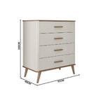 Cômoda Maitê 100% Mdf 4 Gaveta Fabrimóveis- Off White/nature