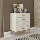 Cômoda Maitê 4 Gavetas Nature/off White – Fabri Móveis