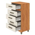 Cômoda Malta 5 Gavetas 99cmx54cmx40cm Cinamomo/off White