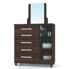 Cômoda Manchester Cinco Gavetas, Uma Porta E Espelho Belmont