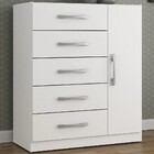 Cômoda Maracanã 1 Porta 5 Gavetas Branco - Moville