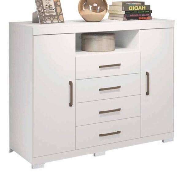 Cômoda Master 2 Portas E 4 Gavetas Com Pés - Pr Móveis