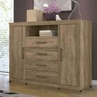 Cômoda Master 2 Portas E 4 Gavetas Com Rodízios - Pr Móveis