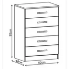 Cômoda Maxi Com 5 Gavetas Evidência Móveis Cor Preto