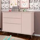 Cômoda Melinda Rosê 100% Mdf 3 Gavetas E 1 Porta - Phoenix Ba