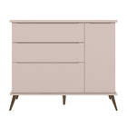 Cômoda Melinda Rosê 100% Mdf 3 Gavetas E 1 Porta - Phoenix Ba