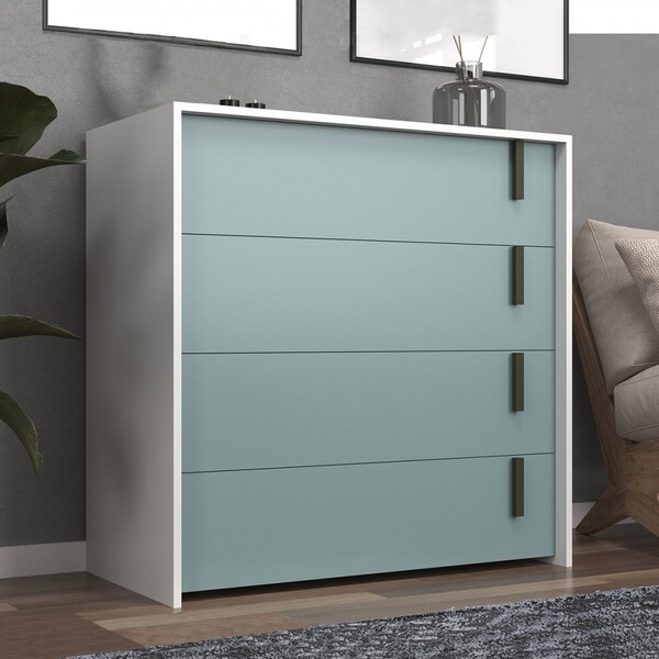 Cômoda Melissa 4 Gavetas Branco/grey - Deibe Móveis