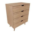 Cômoda Melissa Com 4 Gavetas E Pé Cônico Cm8026 Amendoa