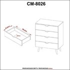 Cômoda Melissa Com 4 Gavetas E Pé Cônico Cm8026 Amêndoa/branco