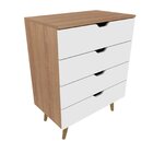 Cômoda Melissa Com 4 Gavetas E Pé Cônico Cm8026 Amêndoa/branco