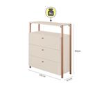 Cômoda Metalic  Off White/rosê 3 Gavetas Móveis Estrela